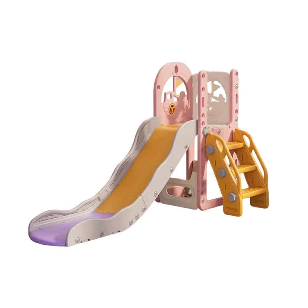 LIVARA Kids Play Slide, Anti-Slip Matte Finish, Tip-Resistant Base, Safe Rounded Edges, Integrated Toy Storage - Pink