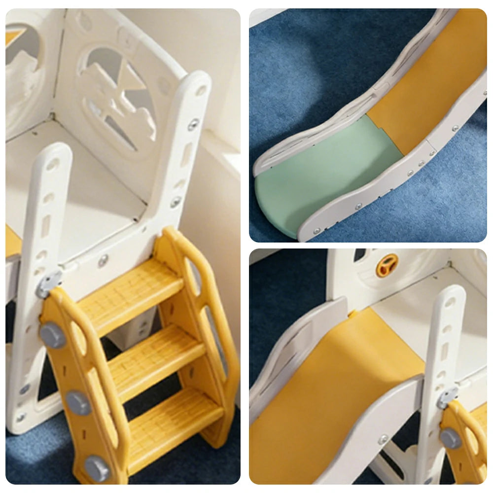 LIVARA Kids Play Slide, Anti-Slip Matte Finish, Tip-Resistant Base, Safe Rounded Edges, Integrated Toy Storage - White