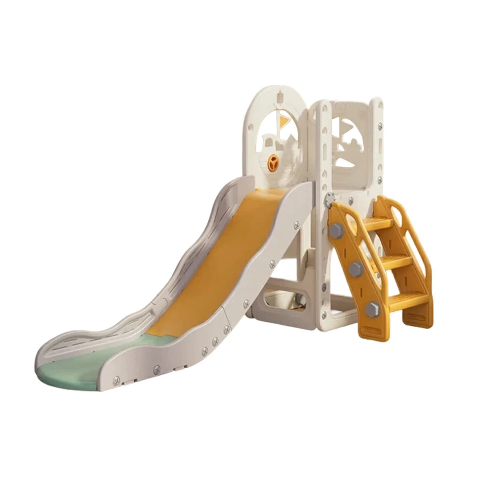 LIVARA Kids Play Slide, Anti-Slip Matte Finish, Tip-Resistant Base, Safe Rounded Edges, Integrated Toy Storage - White