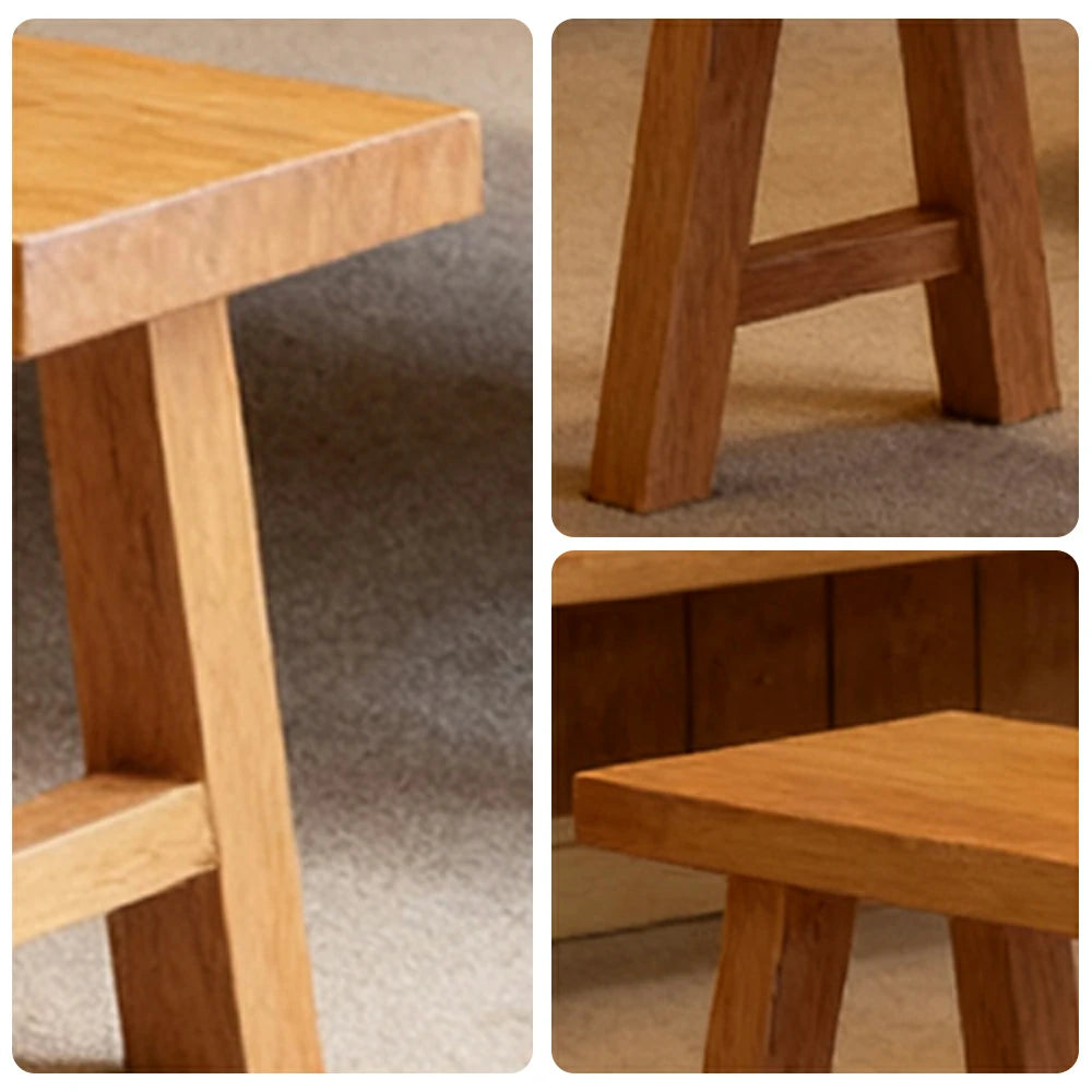 LIVARA 120/140cm Solid Wood Bench Seating - Splayed A-Frame Legs Design with 4.5cm Thick Top, Heavy-Duty Dining & Pool Table Bench for Home & Game Rooms - Natural Wood