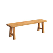 LIVARA 120/140cm Solid Wood Bench Seating - Splayed A-Frame Legs Design with 4.5cm Thick Top, Heavy-Duty Dining & Pool Table Bench for Home & Game Rooms - Natural Wood
