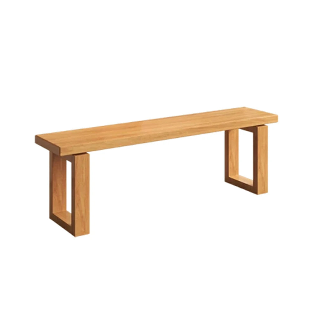 LIVARA 120/140cm Solid Wood Bench Seating - Closed Frame Square Legs Design with 4.5cm Thick Top, Heavy-Duty Dining & Pool Table Bench for Home & Game Rooms - Natural Wood