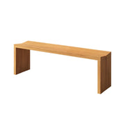 LIVARA 120/140cm Solid Wood Bench Seating - Minimalist Panel Legs Design with 4.5cm Thick Top, Heavy-Duty Dining & Pool Table Bench for Home & Game Rooms - Natural Wood