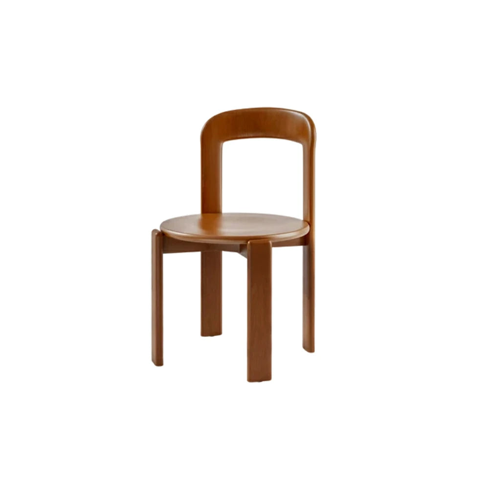 LIVARA Dining Chair - Ergonomic Curved Backrest - Solid Wood Frame - Thickened Stable Legs for Home & Cafe Use - Walnut