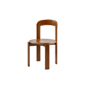 LIVARA Dining Chair - Ergonomic Curved Backrest - Solid Wood Frame - Thickened Stable Legs for Home & Cafe Use - Walnut