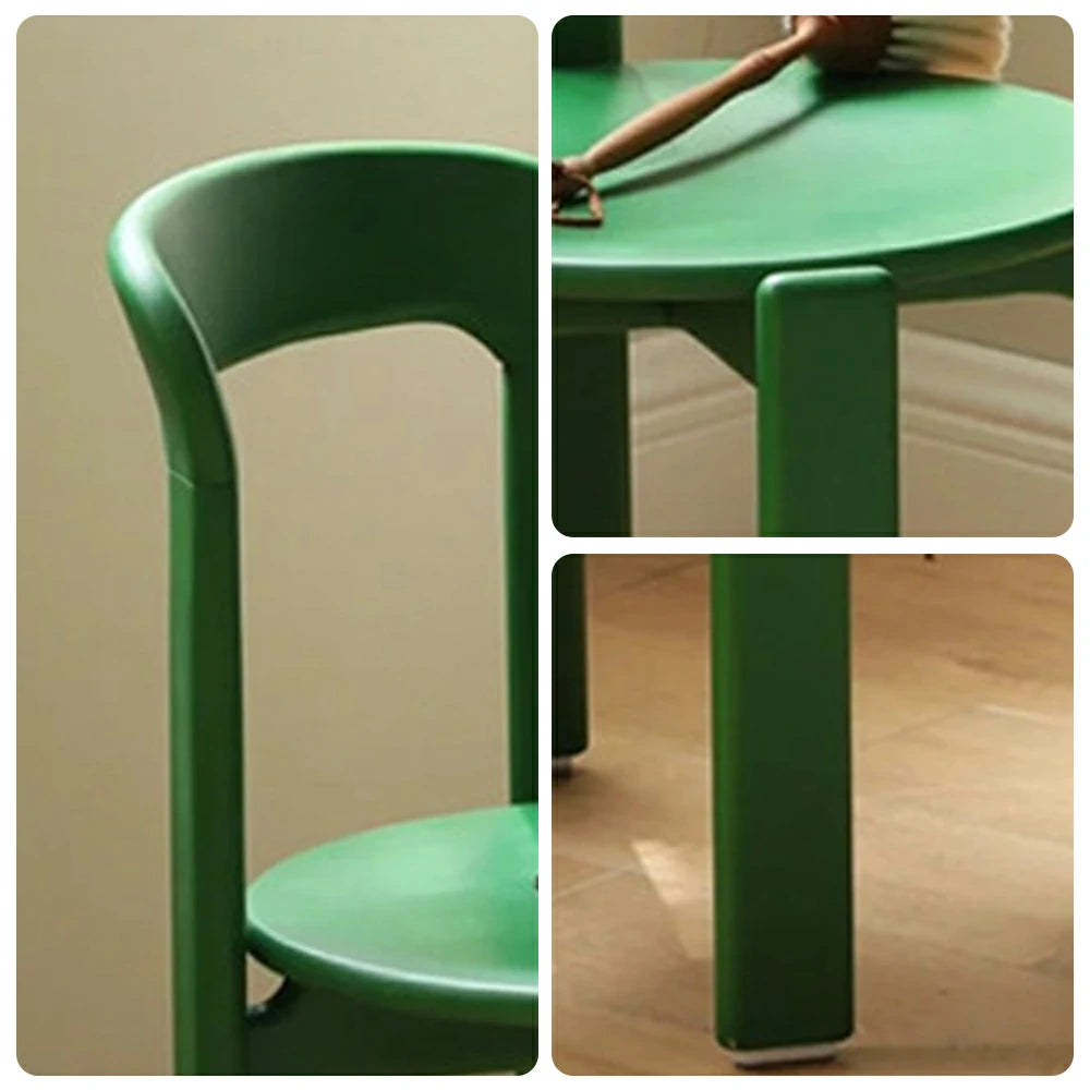 LIVARA Dining Chair - Ergonomic Curved Backrest - Solid Wood Frame - Thickened Stable Legs for Home & Cafe Use - Green