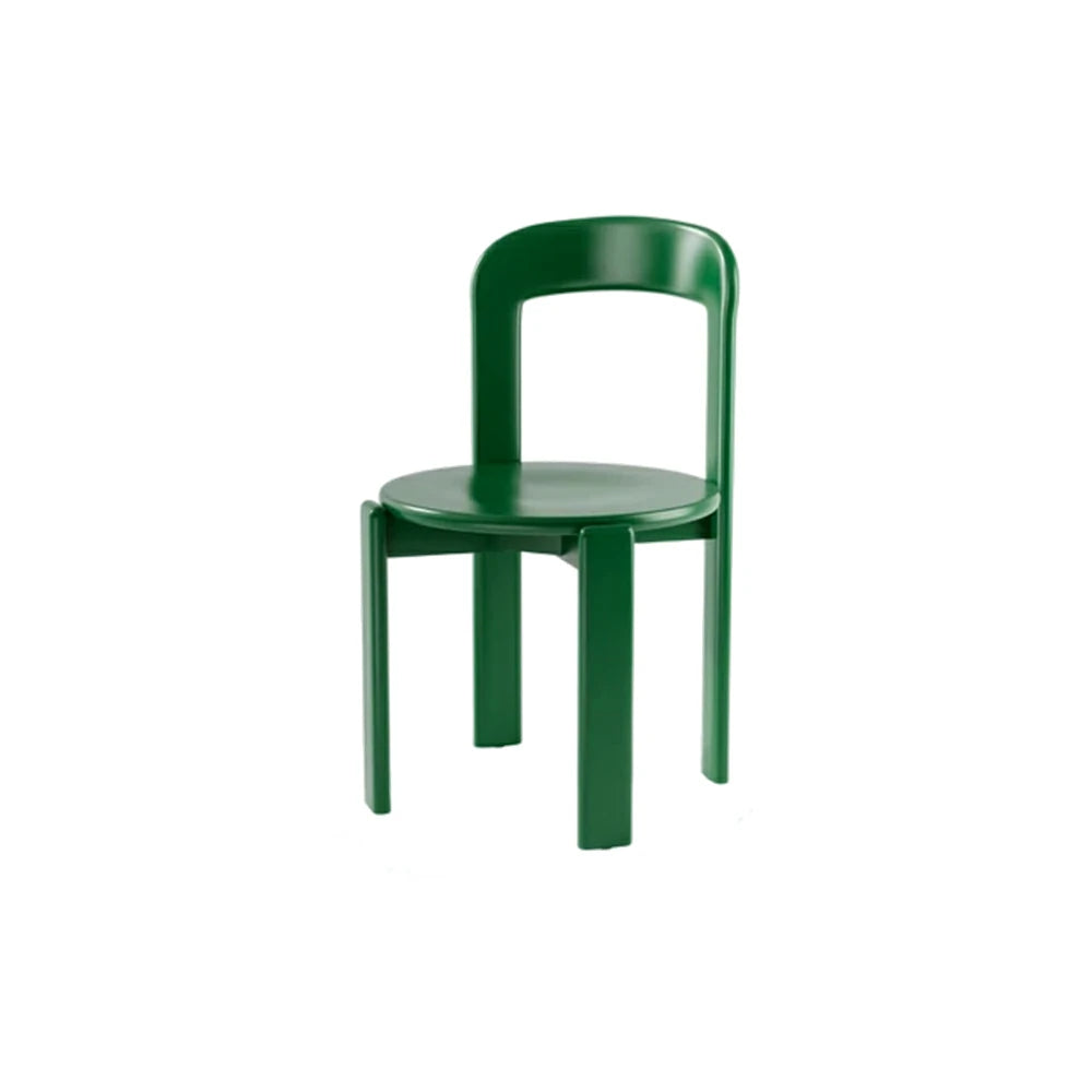 LIVARA Dining Chair - Ergonomic Curved Backrest - Solid Wood Frame - Thickened Stable Legs for Home & Cafe Use - Green