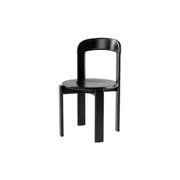 LIVARA Dining Chair - Ergonomic Curved Backrest - Solid Wood Frame - Thickened Stable Legs for Home & Cafe Use - Black