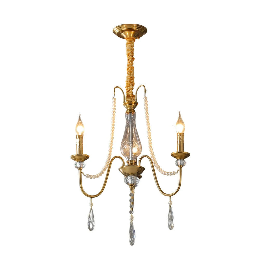 LIVARA Crystal Pendant Light 50/62/71cm - Premium Crystal Beads, Electroplated Alloy Frame, Adjustable Chain, Elegant Light Diffusion