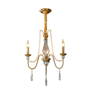 LIVARA Crystal Pendant Light 50/62/71cm - Premium Crystal Beads, Electroplated Alloy Frame, Adjustable Chain, Elegant Light Diffusion