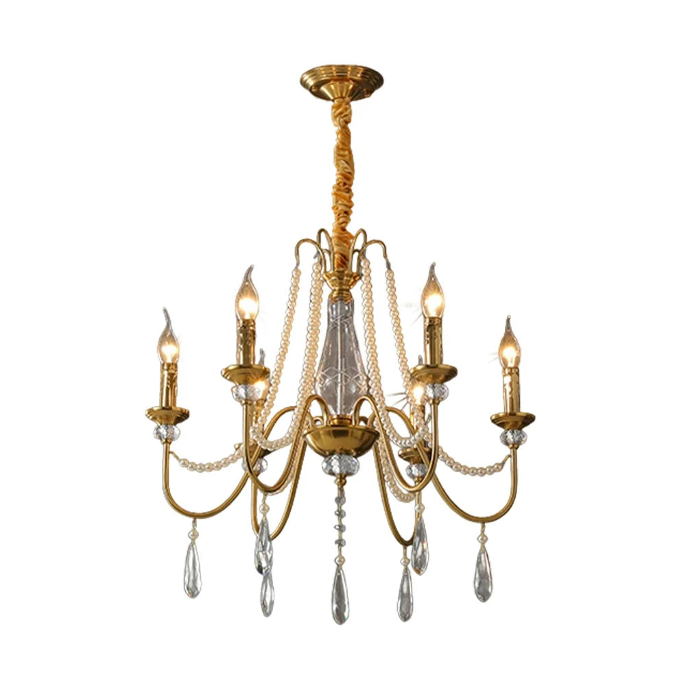 LIVARA Crystal Pendant Light 50/62/71cm - Premium Crystal Beads, Electroplated Alloy Frame, Adjustable Chain, Elegant Light Diffusion