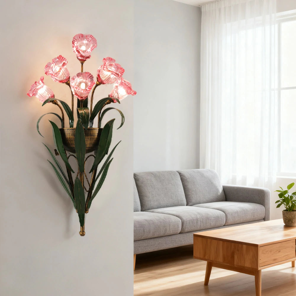 LIVARA Wall Light 32/36cm Electroplated Iron Frame G4 Bulb Elegant Design for Bedrooms, Living Rooms, and Dining Areas - Stylish & Durable - Pink