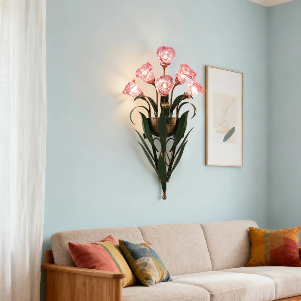 LIVARA Wall Light 32/36cm Electroplated Iron Frame G4 Bulb Elegant Design for Bedrooms, Living Rooms, and Dining Areas - Stylish & Durable - Pink