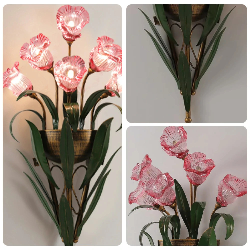 LIVARA Wall Light 32/36cm Electroplated Iron Frame G4 Bulb Elegant Design for Bedrooms, Living Rooms, and Dining Areas - Stylish & Durable - Pink