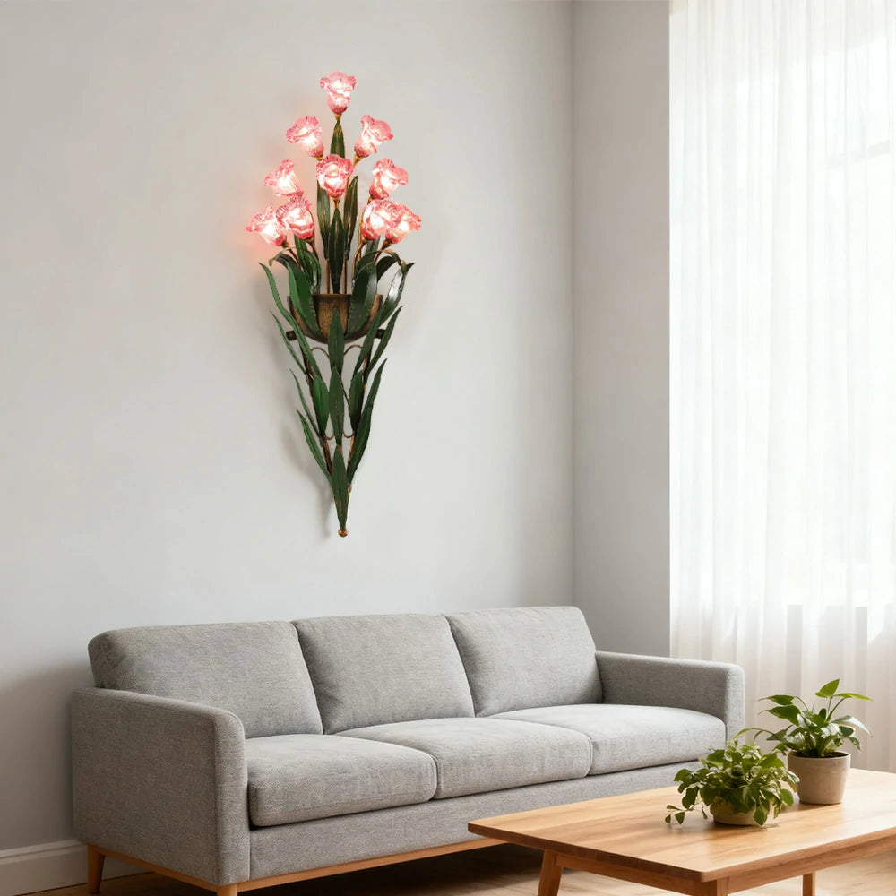 LIVARA Wall Light 32/36cm Electroplated Iron Frame G4 Bulb Elegant Design for Bedrooms, Living Rooms, and Dining Areas - Stylish & Durable - Pink