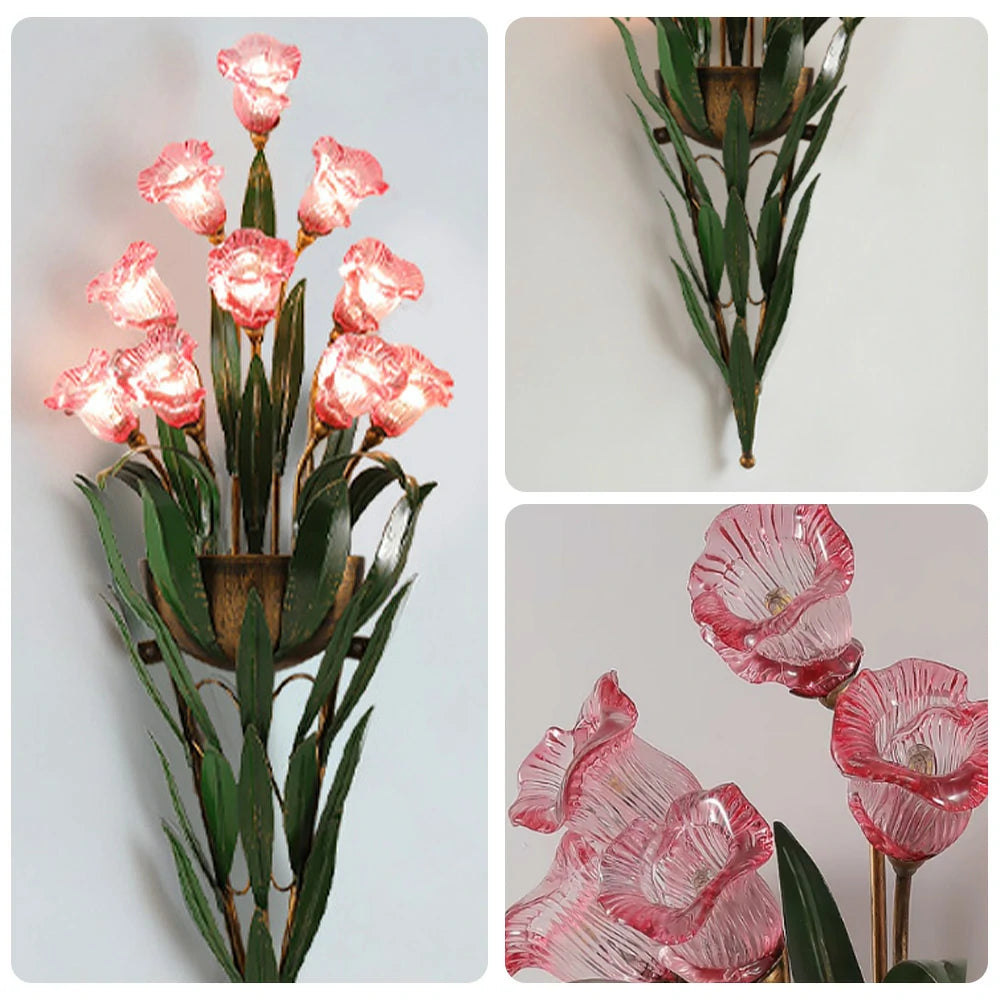 LIVARA Wall Light 32/36cm Electroplated Iron Frame G4 Bulb Elegant Design for Bedrooms, Living Rooms, and Dining Areas - Stylish & Durable - Pink