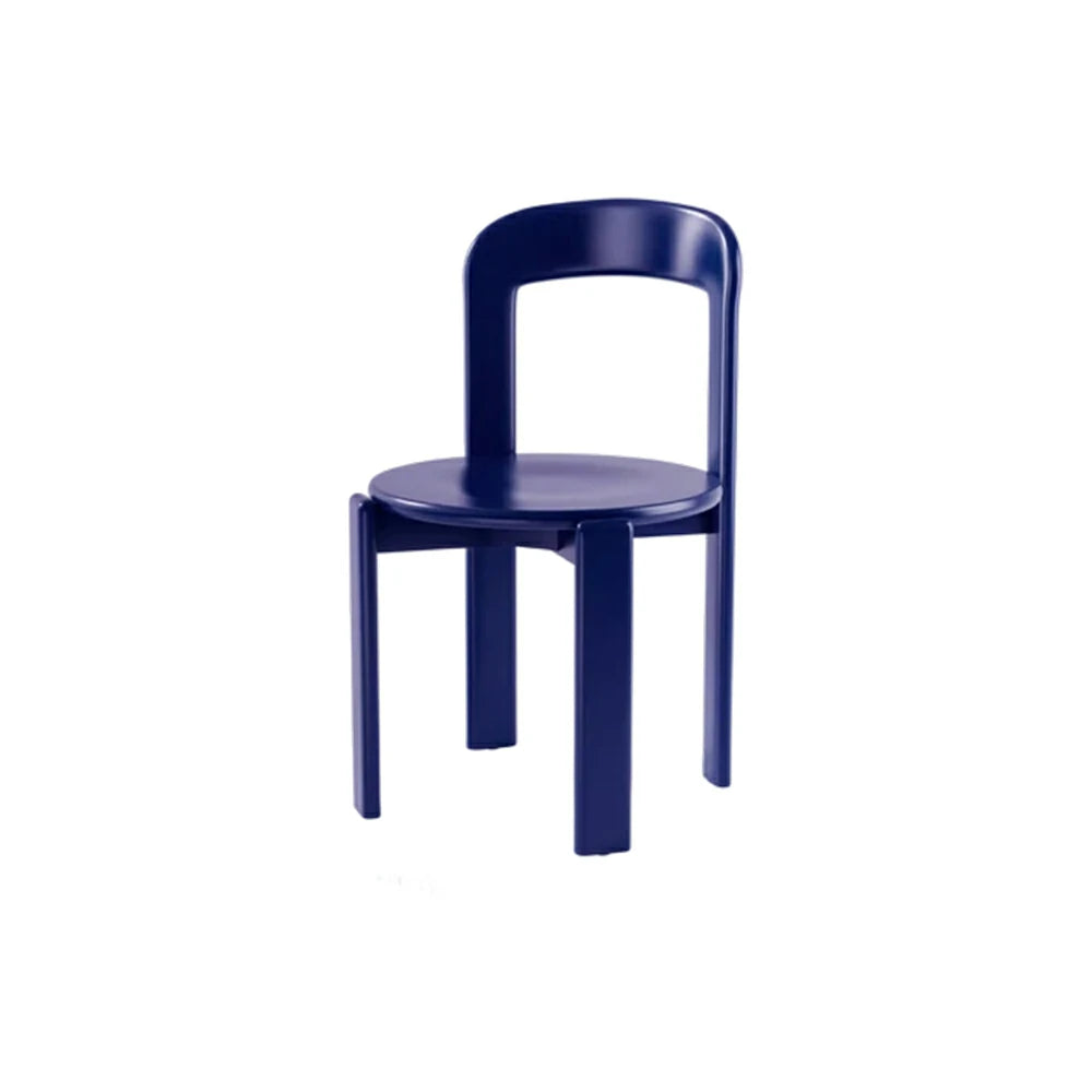 LIVARA Dining Chair - Ergonomic Curved Backrest - Solid Wood Frame - Thickened Stable Legs for Home & Cafe Use - Blue