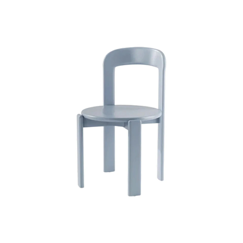 LIVARA Dining Chair - Ergonomic Curved Backrest - Solid Wood Frame - Thickened Stable Legs for Home & Cafe Use - Light Blue