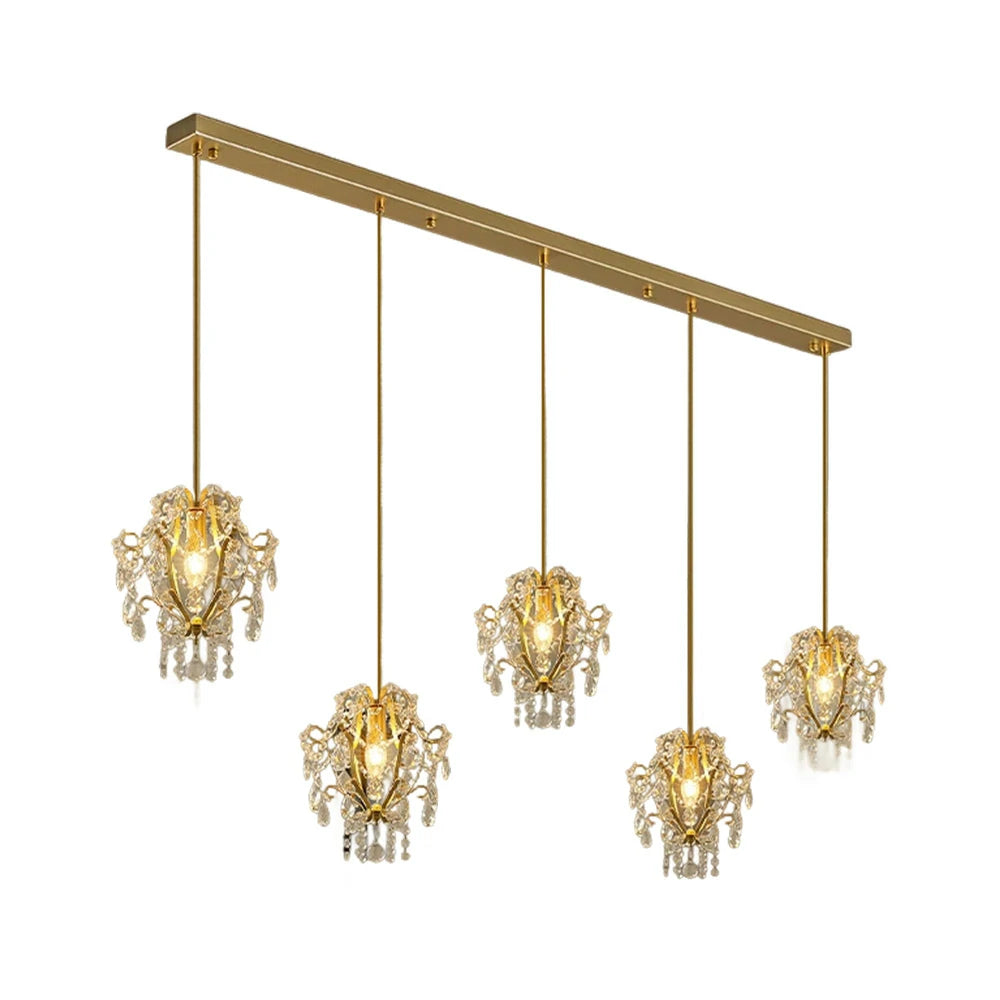 LIVARA Pendant Ligh 70/120cm E14 Lamp Holder Electroplated Iron Crystal Pendant Adjustable Chain - Elegant & Safe for Indoor Spaces