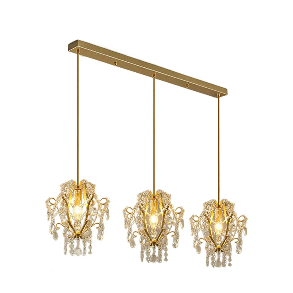 LIVARA Pendant Ligh 70/120cm E14 Lamp Holder Electroplated Iron Crystal Pendant Adjustable Chain - Elegant & Safe for Indoor Spaces