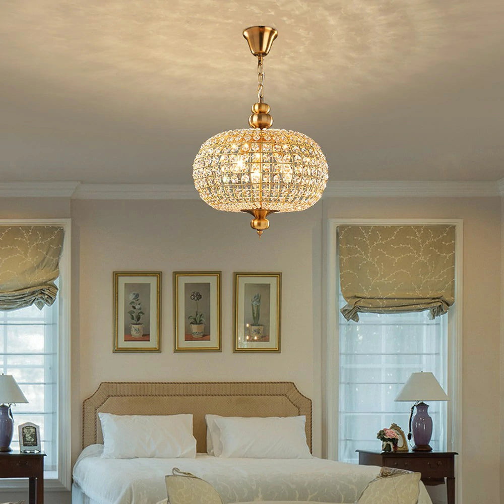 LIVARA Pendant Light Crystal Pendants Electroplated Iron Adjustable Chain - Elegant, Durable & Safe for Indoor Spaces