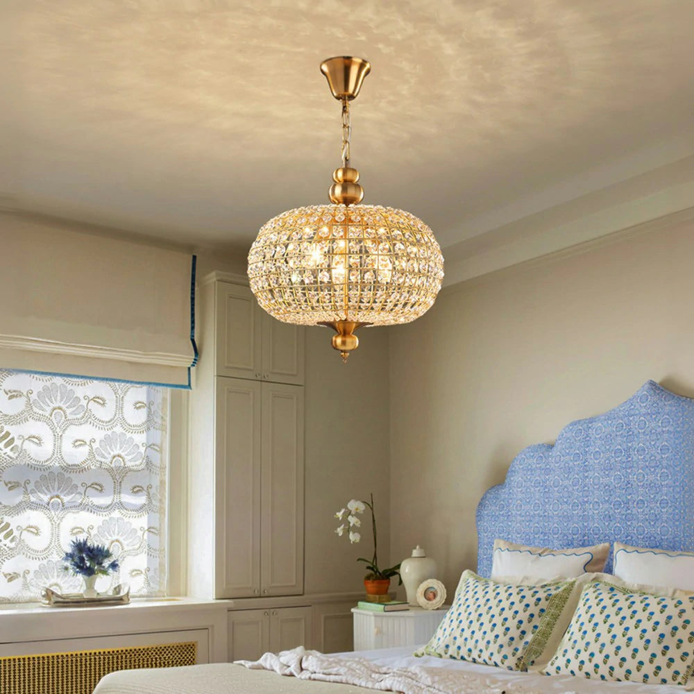 LIVARA Pendant Light Crystal Pendants Electroplated Iron Adjustable Chain - Elegant, Durable & Safe for Indoor Spaces