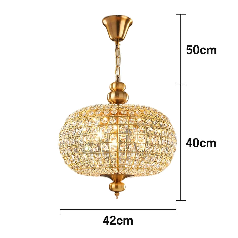 LIVARA Pendant Light Crystal Pendants Electroplated Iron Adjustable Chain - Elegant, Durable & Safe for Indoor Spaces