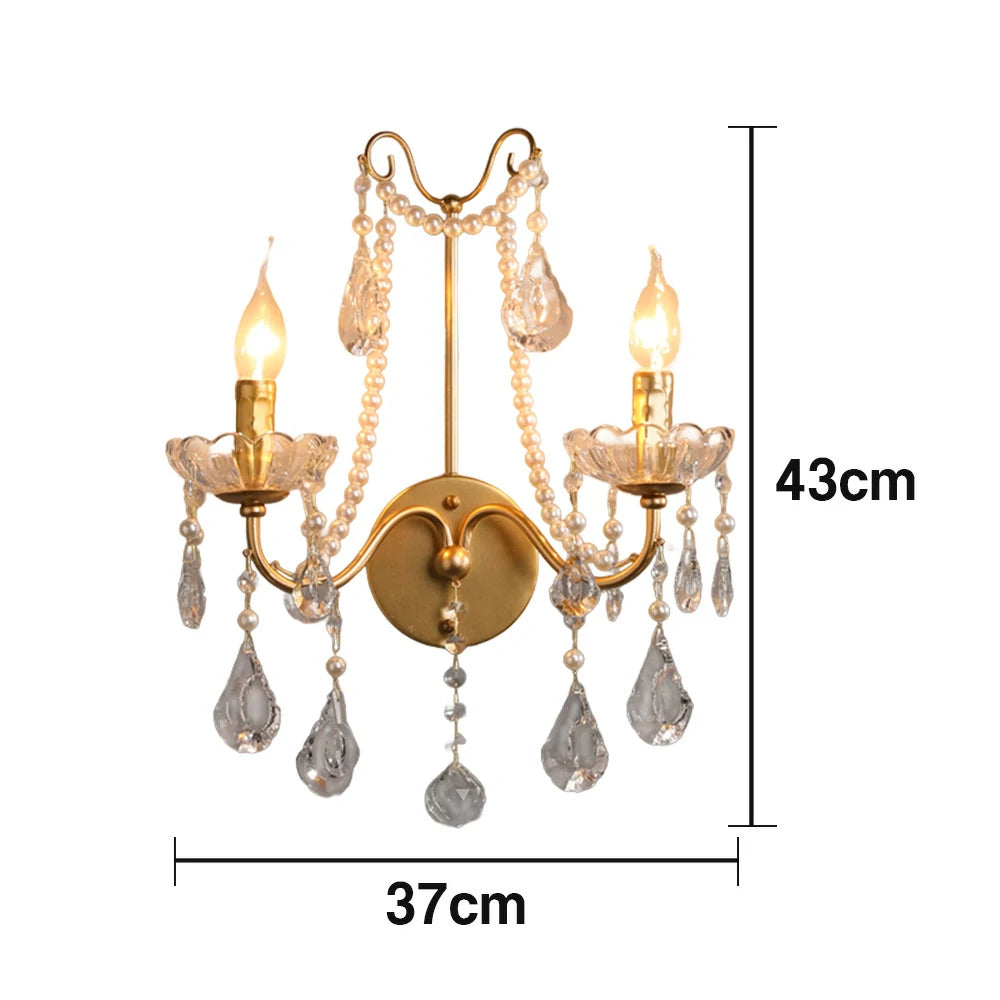 LIVARA Wall Light LED Light Source Electroplated Iron Frame Crystal Pendants Adjustable Chain - Stylish & Durable