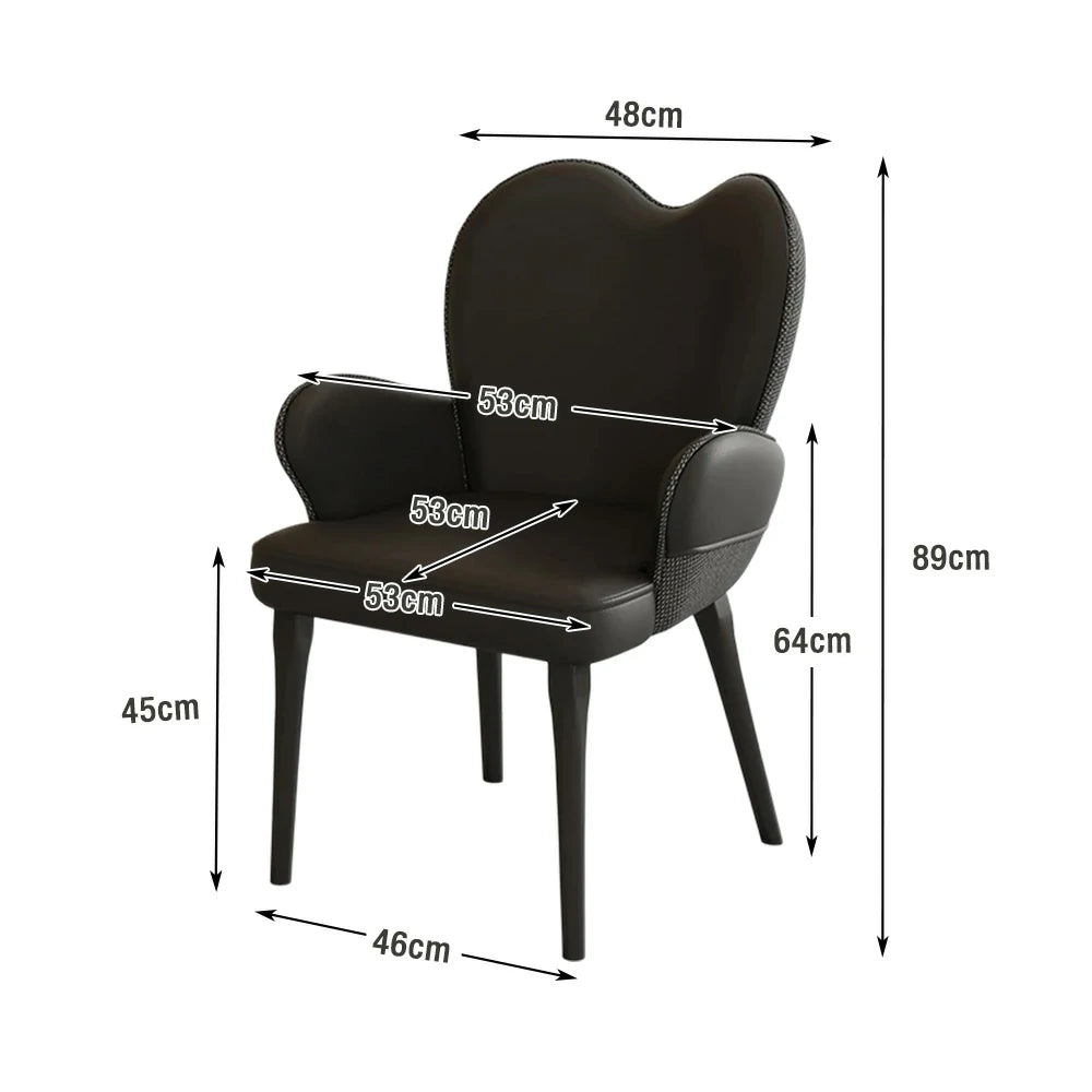 LIVARA Office Chair – Premium Black Leather Upholstery, Ergonomic Backrest & Armrests, High-Density Cushion, Sturdy Steel Legs, Durable & Stylish Design - Black