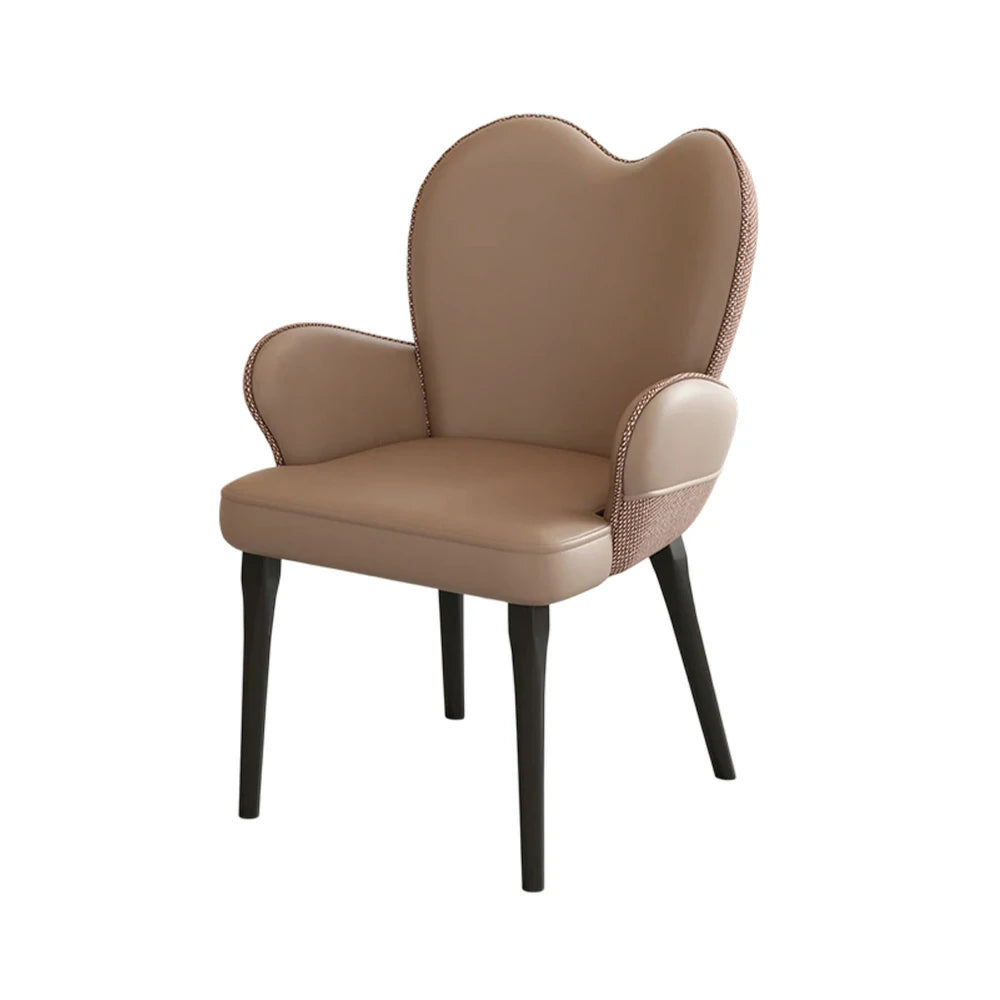 LIVARA Office Chair – Premium Black Leather Upholstery, Ergonomic Backrest & Armrests, High-Density Cushion, Sturdy Steel Legs, Durable & Stylish Design - Brown