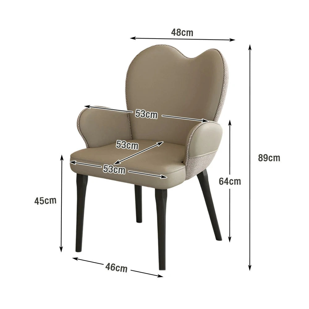 LIVARA Office Chair – Premium Black Leather Upholstery, Ergonomic Backrest & Armrests, High-Density Cushion, Sturdy Steel Legs, Durable & Stylish Design - Grey