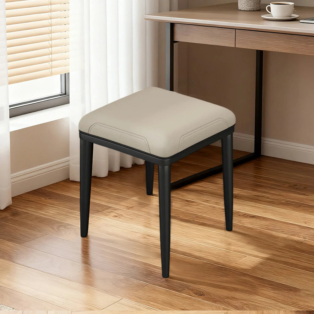 LIVARA Dining Chair – Thickened Cat Claw Leather, High-Resilience Cushion, Solid Carbon Steel Frame, Ergonomic Comfort Design - Beige