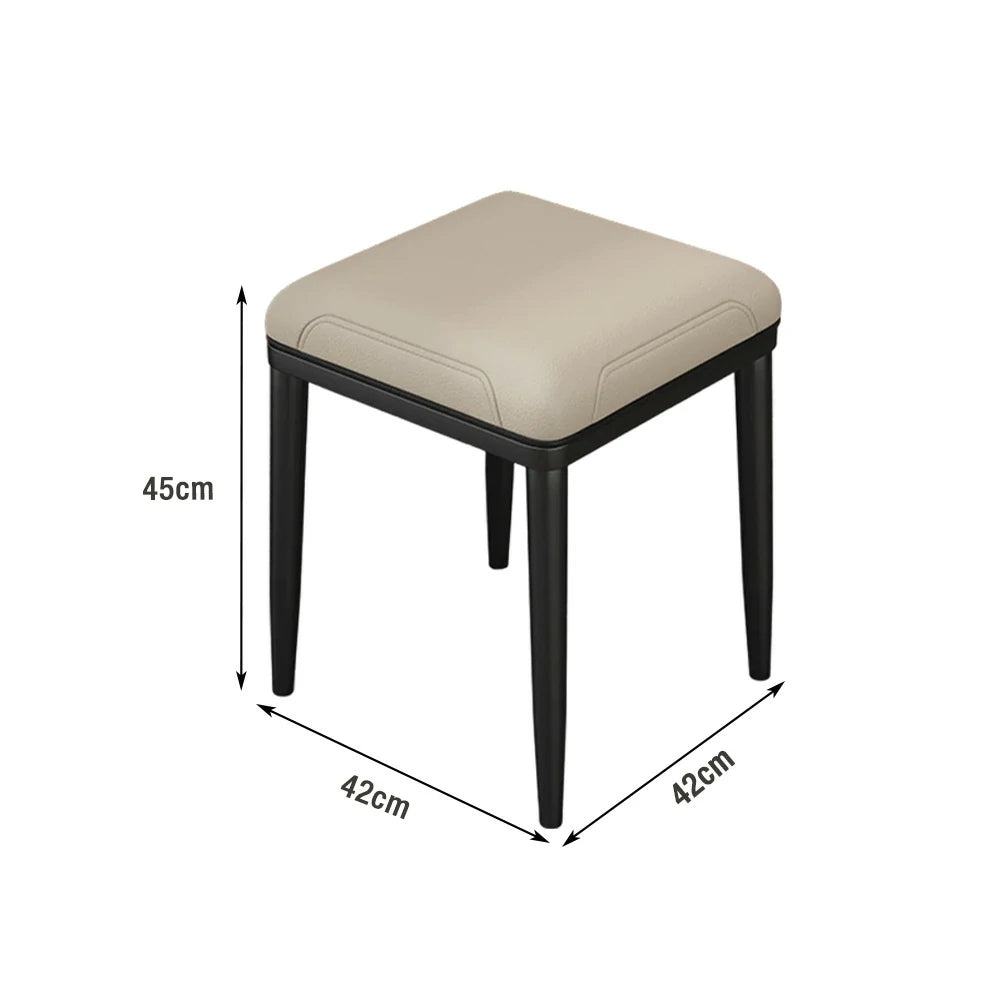 LIVARA Dining Chair – Thickened Cat Claw Leather, High-Resilience Cushion, Solid Carbon Steel Frame, Ergonomic Comfort Design - Beige