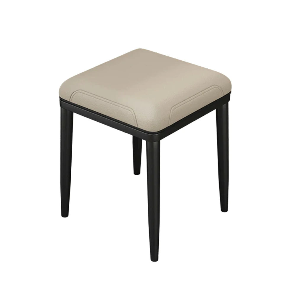 LIVARA Dining Chair – Thickened Cat Claw Leather, High-Resilience Cushion, Solid Carbon Steel Frame, Ergonomic Comfort Design - Beige