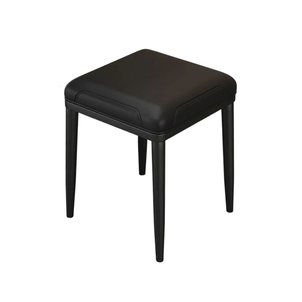 LIVARA Dining Chair – Thickened Cat Claw Leather, High-Resilience Cushion, Solid Carbon Steel Frame, Ergonomic Comfort Design - Black