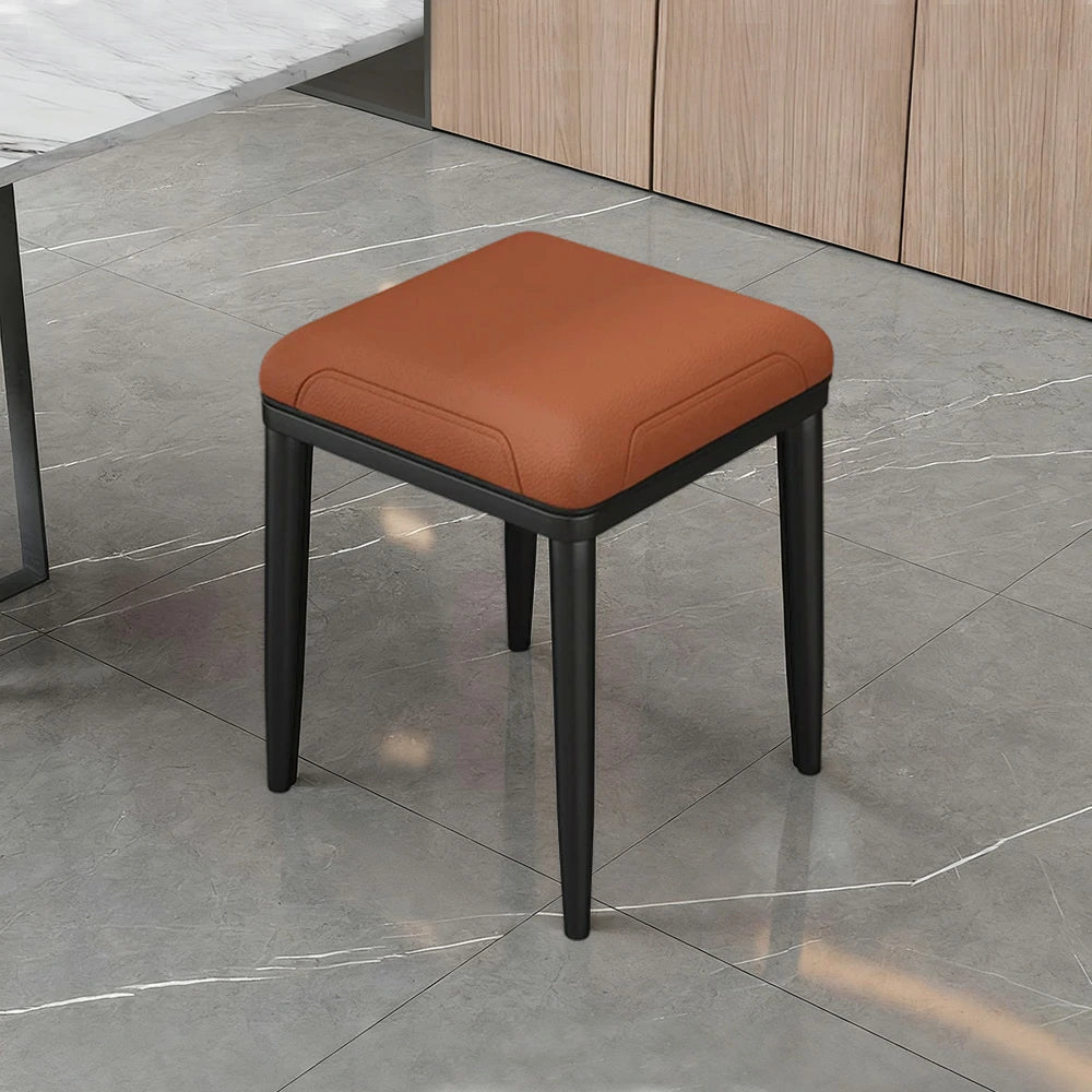 LIVARA Dining Chair – Thickened Cat Claw Leather, High-Resilience Cushion, Solid Carbon Steel Frame, Ergonomic Comfort Design - Light Brown