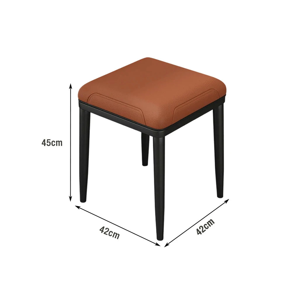 LIVARA Dining Chair – Thickened Cat Claw Leather, High-Resilience Cushion, Solid Carbon Steel Frame, Ergonomic Comfort Design - Light Brown