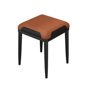 LIVARA Dining Chair – Thickened Cat Claw Leather, High-Resilience Cushion, Solid Carbon Steel Frame, Ergonomic Comfort Design - Light Brown & Black