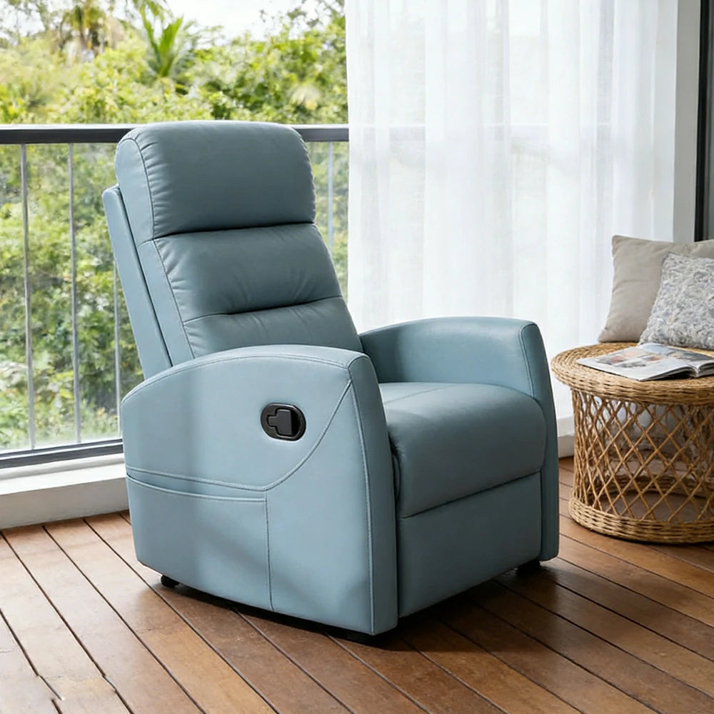 LIVARA Electric Assist Sofa, One-Touch Sit-to-Stand Assist, Skin-Friendly Upholstery, Alloy Steel Frame, Quiet Stable Lift - Blue