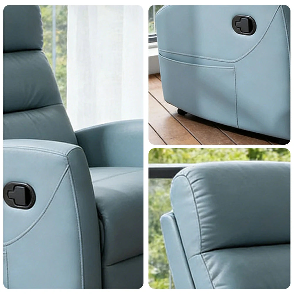 LIVARA Electric Assist Sofa, One-Touch Sit-to-Stand Assist, Skin-Friendly Upholstery, Alloy Steel Frame, Quiet Stable Lift - Blue