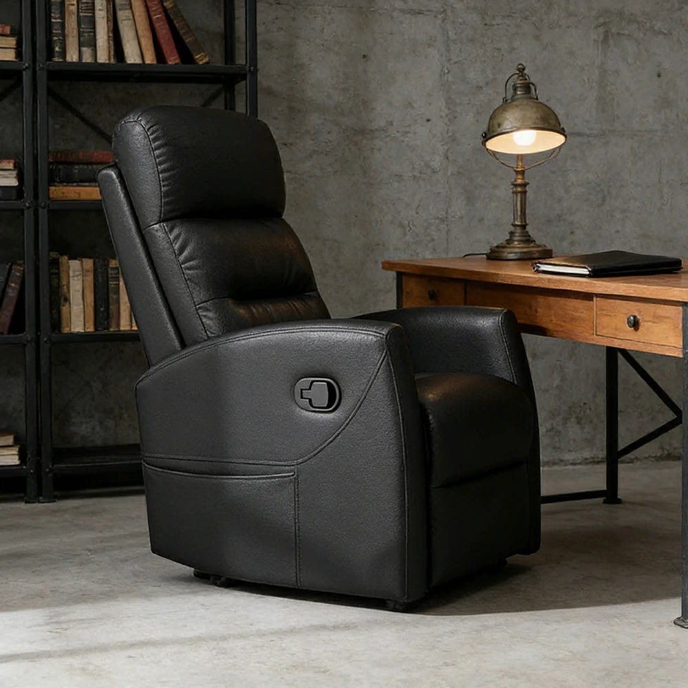 LIVARA Electric Assist Sofa, One-Touch Sit-to-Stand Assist, Skin-Friendly Upholstery, Alloy Steel Frame, Quiet Stable Lift - Black