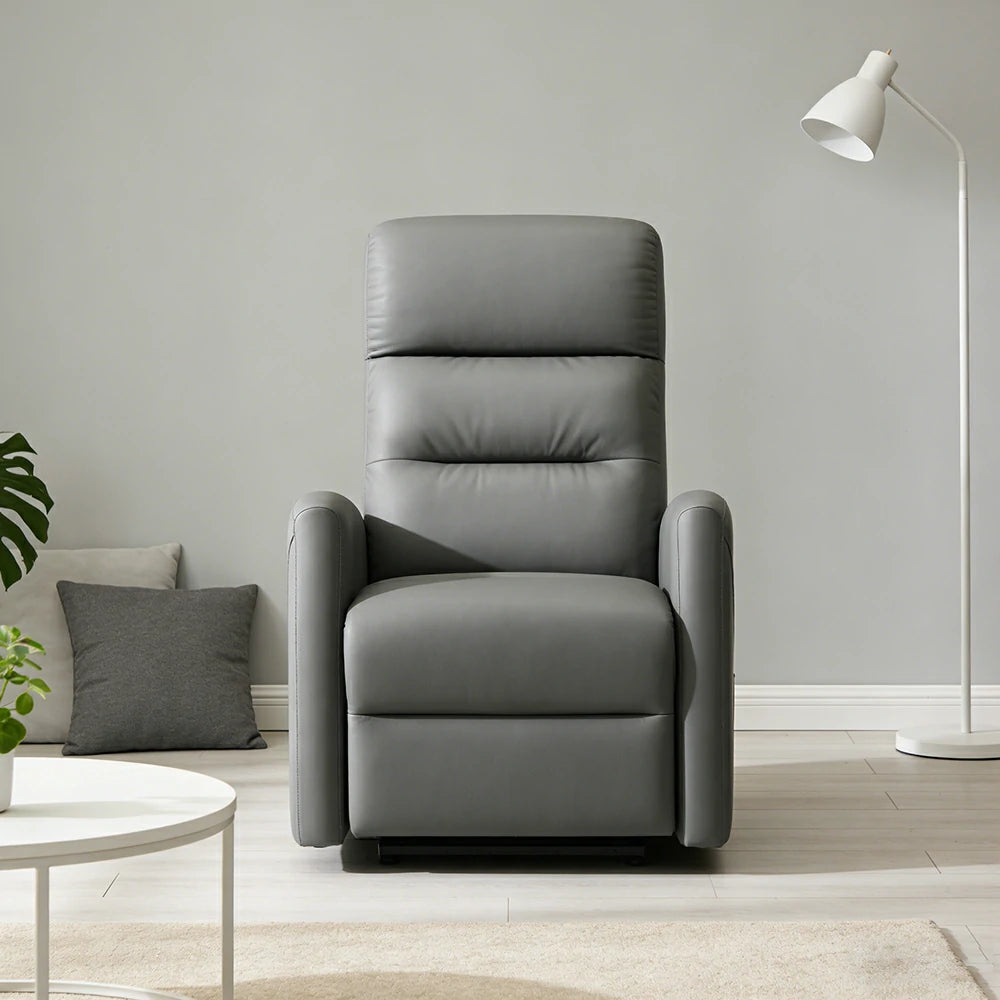 LIVARA Electric Assist Sofa, One-Touch Sit-to-Stand Assist, Skin-Friendly Upholstery, Alloy Steel Frame, Quiet Stable Lift - Grey