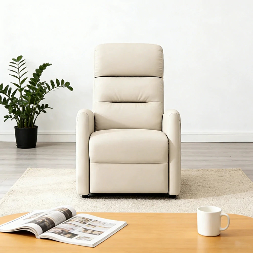 LIVARA Electric Assist Sofa, One-Touch Sit-to-Stand Assist, Skin-Friendly Upholstery, Alloy Steel Frame, Quiet Stable Lift - White