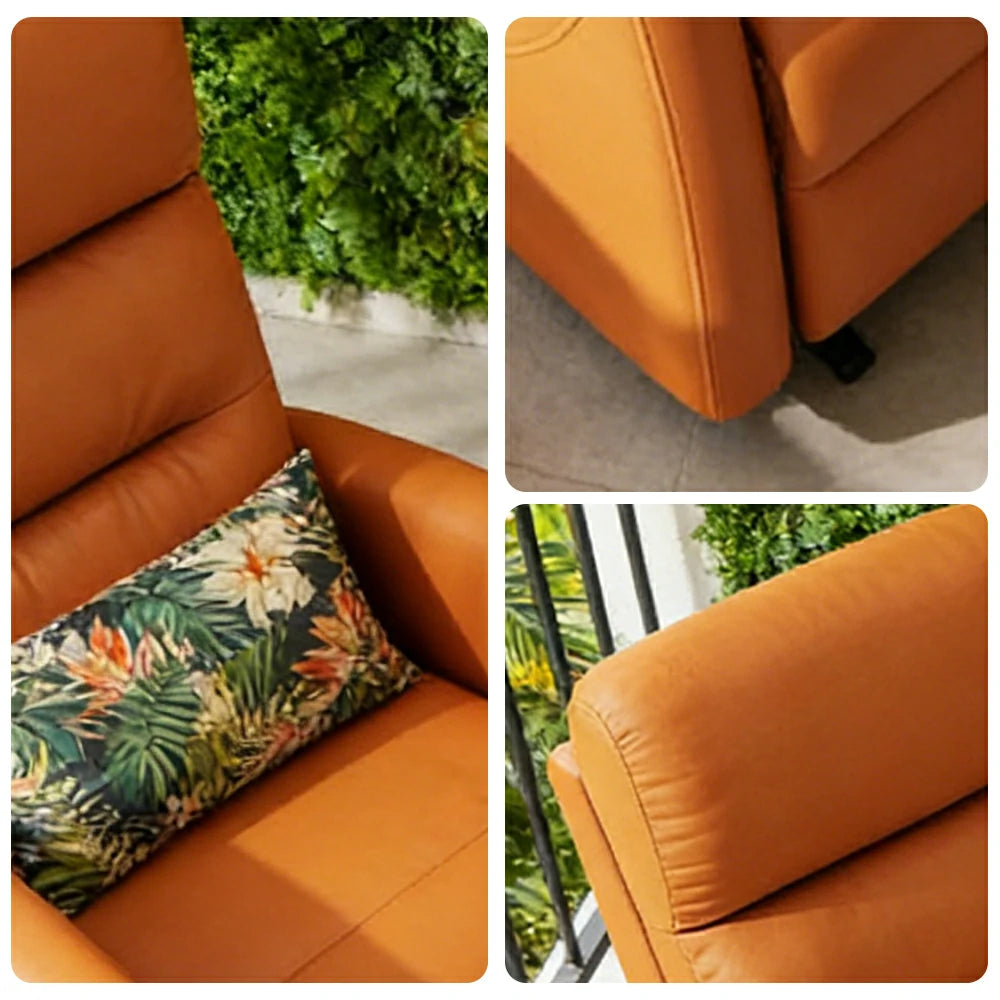 LIVARA Electric Assist Sofa, One-Touch Sit-to-Stand Assist, Skin-Friendly Upholstery, Alloy Steel Frame, Quiet Stable Lift - Orange