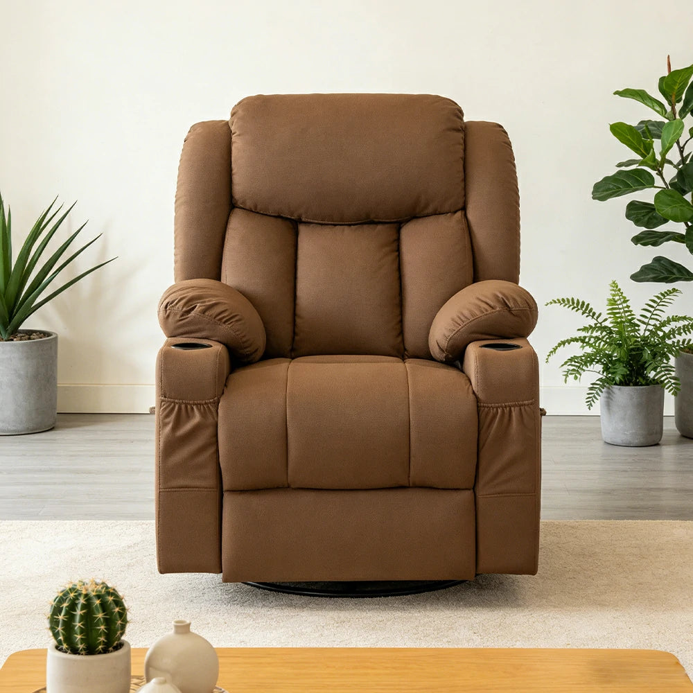 LIVARA Electric Assist Sofa, Smooth Lift-Up Support for Easy Standing, Durable Upholstery, Steel Frame, Wide Footrest Design - Brown