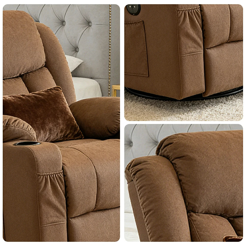 LIVARA Electric Assist Sofa, Smooth Lift-Up Support for Easy Standing, Durable Upholstery, Steel Frame, Wide Footrest Design - Brown