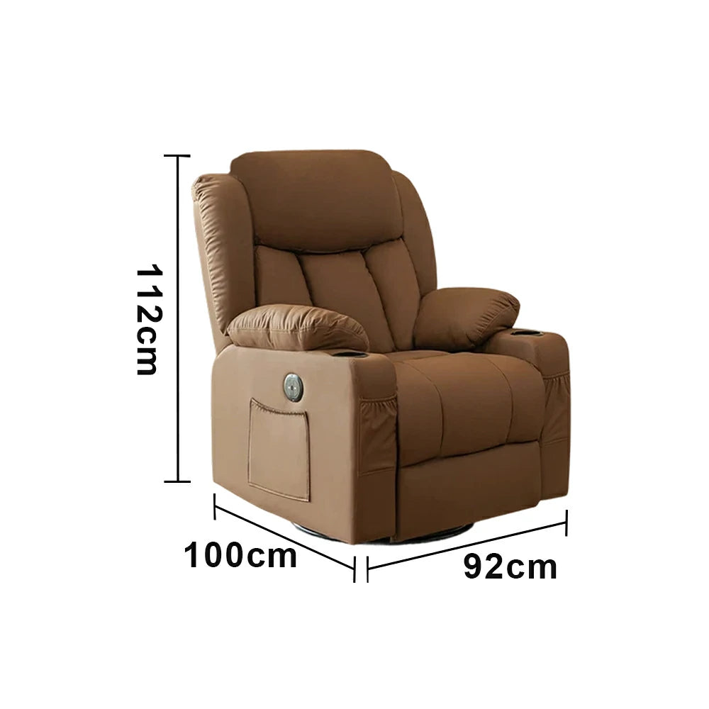 LIVARA Electric Assist Sofa, Smooth Lift-Up Support for Easy Standing, Durable Upholstery, Steel Frame, Wide Footrest Design - Brown