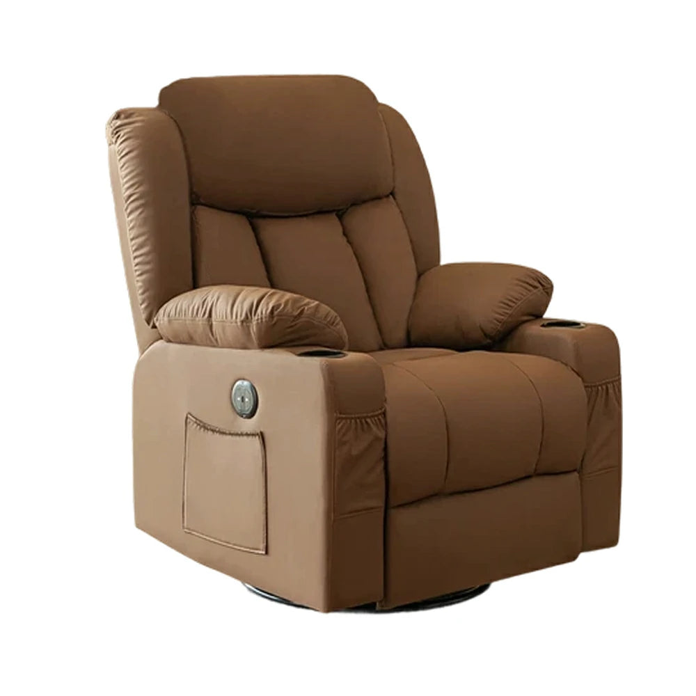 LIVARA Electric Assist Sofa, Smooth Lift-Up Support for Easy Standing, Durable Upholstery, Steel Frame, Wide Footrest Design - Brown