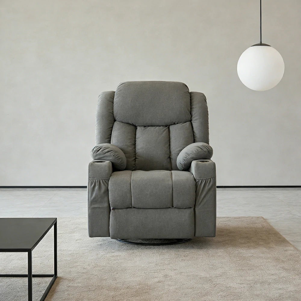 LIVARA Electric Assist Sofa, Smooth Lift-Up Support for Easy Standing, Durable Upholstery, Steel Frame, Wide Footrest Design - Grey
