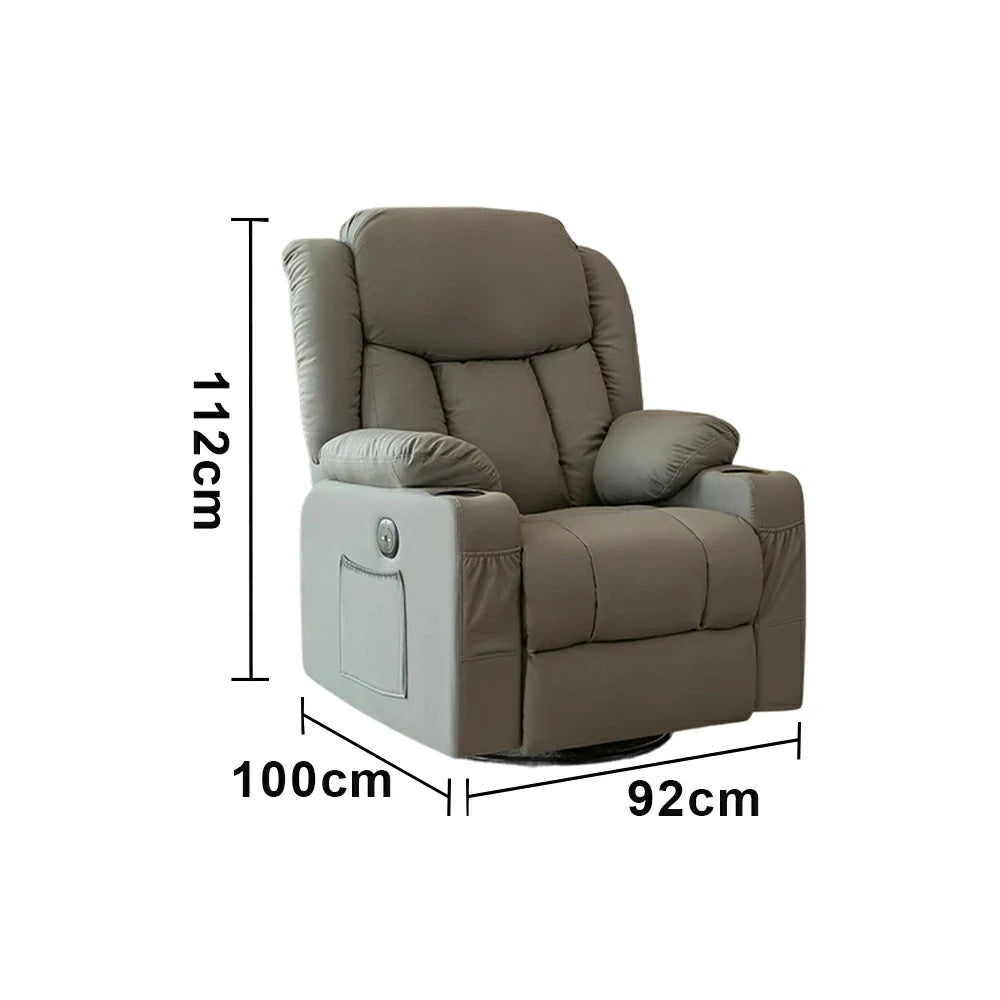 LIVARA Electric Assist Sofa, Smooth Lift-Up Support for Easy Standing, Durable Upholstery, Steel Frame, Wide Footrest Design - Grey